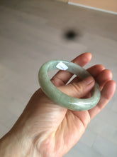 Load image into Gallery viewer, 54.9mm certified type A 100% Natural light green/brown jadeite jade bangle C80-4215
