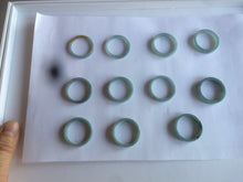 Load image into Gallery viewer, Size 10 1/4 100% natural type A icy watery light green/blue/gray Guatemala jadeite jade band ring AF53

