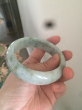 Load image into Gallery viewer, 59.2mm Type A 100% Natural light green brown chubby jadeite jade bangle G55
