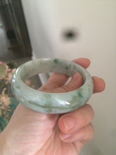 Load image into Gallery viewer, 59.2mm Type A 100% Natural light green brown chubby jadeite jade bangle G55
