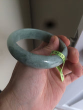 Load image into Gallery viewer, 58-59mm certifaied Type A 100% Natural bean green/black Jadeite Jade bangle (with defects) Group AD49
