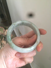 Load image into Gallery viewer, 59.2mm Type A 100% Natural light green brown chubby jadeite jade bangle G55
