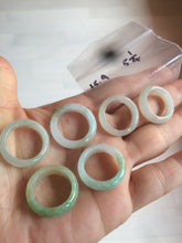 Load image into Gallery viewer, 15.9mm/size 5 1/4 100% natural type A icy watery green/white/yellow jadeite jade band ring G105-5 1/4
