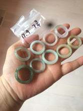 Load image into Gallery viewer, 17.9mm/size 7 3/4 100% natural type A icy watery green/white/yellow jadeite jade band ring G105-7 3/4
