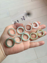 Load image into Gallery viewer, 17.9mm/size 7 3/4 100% natural type A icy watery green/white/yellow jadeite jade band ring G105-7 3/4
