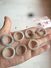 Load image into Gallery viewer, 18.1mm/size 8 100% natural type A icy watery green/white/yellow jadeite jade band ring G105-8

