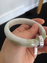 Load image into Gallery viewer, 56.7mm Certified Type A 100% Natural light green Jadeite Jade bangle N7-6528
