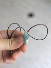 Load image into Gallery viewer, Type A 100% Natural light green/blue/gray jadeite Jade star Pendant necklace AE55
