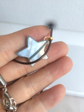 Load image into Gallery viewer, Type A 100% Natural light green/blue/gray jadeite Jade star Pendant necklace AE55
