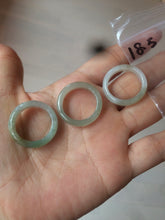 Load image into Gallery viewer, 18.5mm/size 8 1/2 100% natural type A icy watery green/white/yellow jadeite jade band ring G105- 8 1/2
