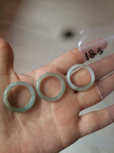 Load image into Gallery viewer, 18.5mm/size 8 1/2 100% natural type A icy watery green/white/yellow jadeite jade band ring G105- 8 1/2
