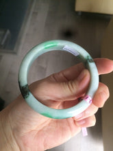 Load image into Gallery viewer, 56.7mm certified type A 100% Natural sunny green/dark green jadeite jade bangle W53-0101
