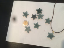 Load image into Gallery viewer, Type A 100% Natural light green/blue/gray jadeite Jade star Pendant necklace AE55

