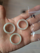 Load image into Gallery viewer, 19mm/size 9 100% natural type A icy watery green/white/yellow jadeite jade band ring G105-9
