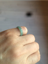 Load image into Gallery viewer, 14.7mm/size 3 3/4 100% natural type A icy watery green/blue/gray Guatemala jadeite jade band ring group AF50
