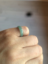 Load image into Gallery viewer, 14.7mm/size 3 3/4 100% natural type A icy watery green/blue/gray Guatemala jadeite jade band ring group AF50
