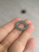 Load image into Gallery viewer, 14.7mm/size 3 3/4 100% natural type A icy watery green/blue/gray Guatemala jadeite jade band ring group AF50
