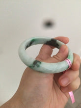 Load image into Gallery viewer, 56.7mm certified type A 100% Natural sunny green/dark green jadeite jade bangle W53-0101
