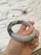 Load image into Gallery viewer, 58.5mm certificated Type A 100% Natural green/white Jadeite Jade bangle L86-1287
