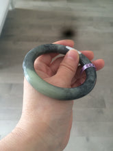 Load image into Gallery viewer, Sale! 100% Natural Certified 56 mm black/white (籽料青花) seed material round cut nephrite Jade bangle HHE105-5500
