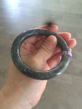 Load image into Gallery viewer, Sale! 100% Natural Certified 56 mm black/white (籽料青花) seed material round cut nephrite Jade bangle HHE105-5500
