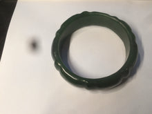 Load image into Gallery viewer, 58mm 100% Natural dark green/gray/black Carving Bamboo nephrite Jade bangle HT54
