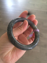 Load image into Gallery viewer, Sale! 100% Natural Certified 56 mm black/white (籽料青花) seed material round cut nephrite Jade bangle HHE105-5500
