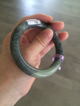 Load image into Gallery viewer, Sale! 100% Natural Certified 56 mm black/white (籽料青花) seed material round cut nephrite Jade bangle HHE105-5500
