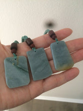 Load image into Gallery viewer, Type A 100% Natural  light blue Jadeite Jade safe and sound pendant group RP-1
