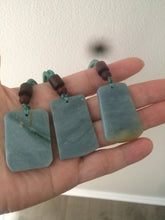 Load image into Gallery viewer, Type A 100% Natural  light blue Jadeite Jade safe and sound pendant group RP-1
