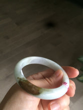 Load image into Gallery viewer, 52.6mm certified Type A 100% Natural white/brown Jadeite Jade bangle AB53-0005
