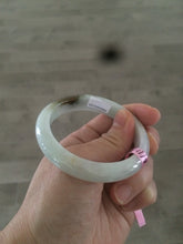 Load image into Gallery viewer, 52.6mm certified Type A 100% Natural white/brown Jadeite Jade bangle AB53-0005
