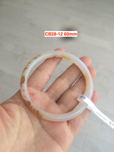 Load image into Gallery viewer, 54.4-62mm 100% natural red/orange/brown slim agate bangle CB28
