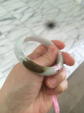 Load image into Gallery viewer, 52.6mm certified Type A 100% Natural white/brown Jadeite Jade bangle AB53-0005
