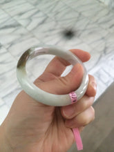 Load image into Gallery viewer, 52.6mm certified Type A 100% Natural white/brown Jadeite Jade bangle AB53-0005
