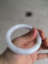 Load image into Gallery viewer, 55mm 100% natural Type A light purple/white round cut  jadeite jade bangle Z109
