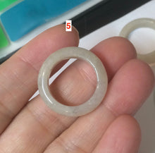 Load image into Gallery viewer, 15.7-18.9mm size5-8 3/4 100% natural type A icy watery green/yellow jadeite jade band ring AT15
