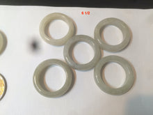 Load image into Gallery viewer, 15.7-18.9mm size5-8 3/4 100% natural type A icy watery green/yellow jadeite jade band ring AT15
