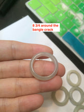 Load image into Gallery viewer, 15.7-18.9mm size5-8 3/4 100% natural type A icy watery green/yellow jadeite jade band ring AT15

