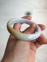 Load image into Gallery viewer, 54mm 100% natural Type A yellow/white jadeite jade bangle Z107
