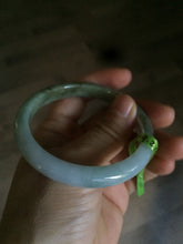 Load image into Gallery viewer, 55.1mm Certified Type A 100% Natural green/white Jadeite Jade bangle Q69-8395
