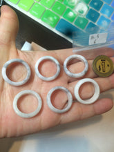 Load image into Gallery viewer, Size 3 3/4-10 1/4 100% natural type A white/gray/black jadeite jade band ring AT17 (Add on item! not sale individually)
