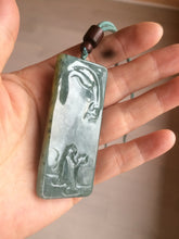 Load image into Gallery viewer, 100% natural green/blue/gray/yellow Guatemala jadeite jade Zen(悟道) pendant AQ51
