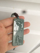 Load image into Gallery viewer, 100% natural green/blue/gray/yellow Guatemala jadeite jade Zen(悟道) pendant AQ51
