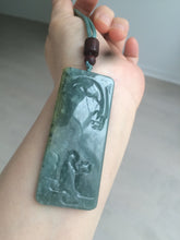 Load image into Gallery viewer, 100% natural green/blue/gray/yellow Guatemala jadeite jade Zen(悟道) pendant AQ51
