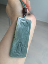 Load image into Gallery viewer, 100% natural green/blue/gray/yellow Guatemala jadeite jade Zen(悟道) pendant AQ51
