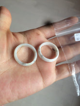 Load image into Gallery viewer, Size 3 3/4-10 1/4 100% natural type A white/gray/black jadeite jade band ring AT17 (Add on item! not sale individually)
