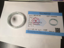 Load image into Gallery viewer, 52.2mm Certified type A 100% Natural light green floating flowers square Jadeite Jade bangle W85-8066
