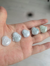 Load image into Gallery viewer, 100% Natural type A light green/purple/white small happy buddha jadeite Jade pendant necklace AQ53 add on item
