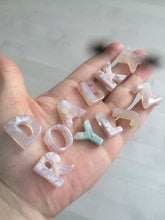 Load image into Gallery viewer, 100% natural icy Madagascar cherry blossoms agate Initial letters X81 (Add on item, not sale individually)
